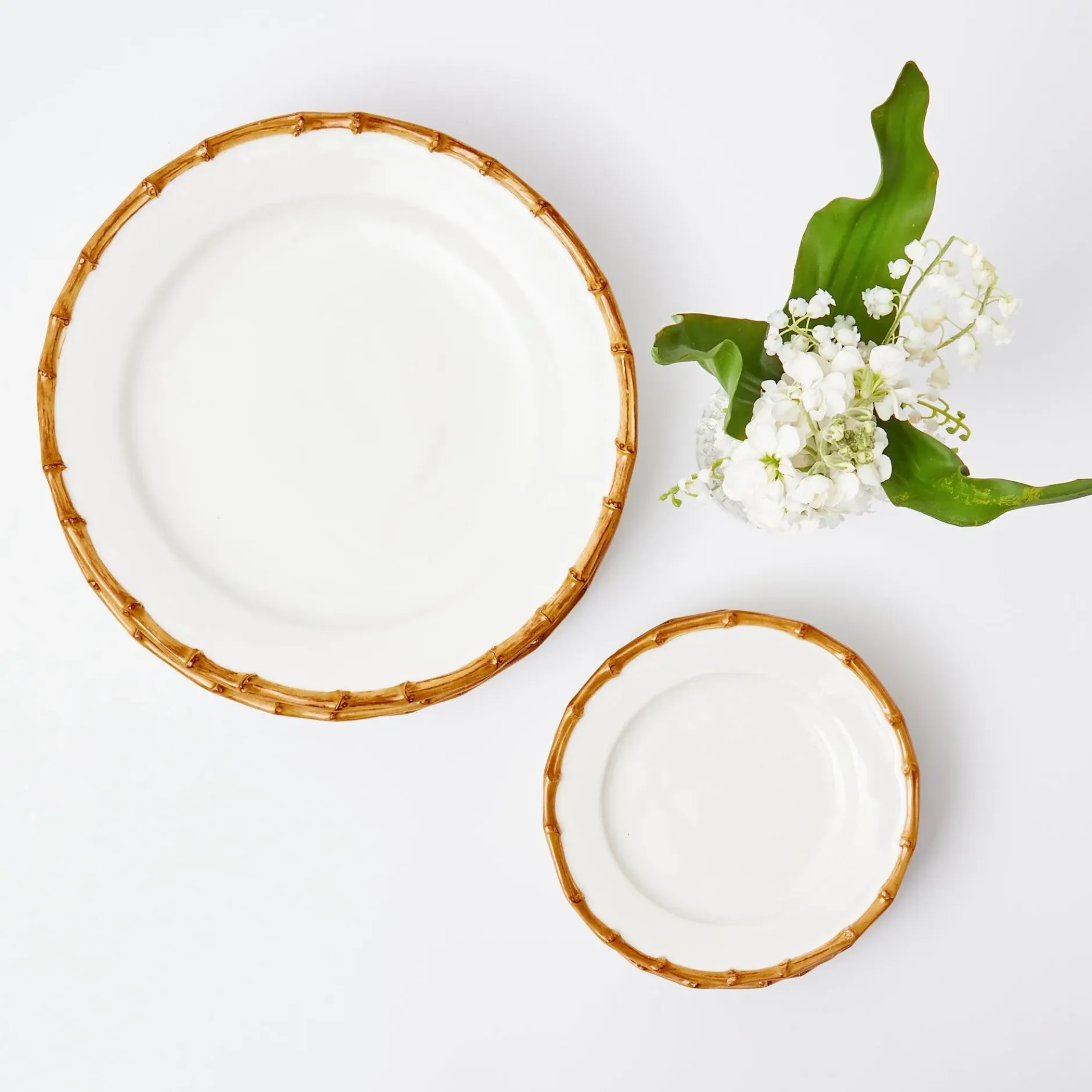 New Mrs. Alice Nancy Bamboo Dinner & Starter Plates (Set Of 8)