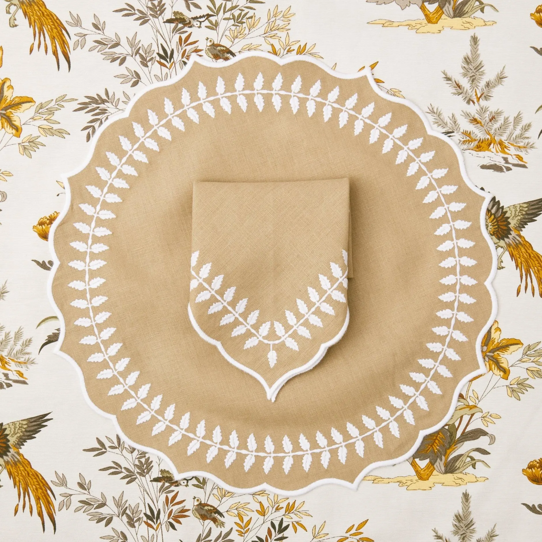 Discount Mrs. Alice Natural Laurel Placemats (Set Of 4)
