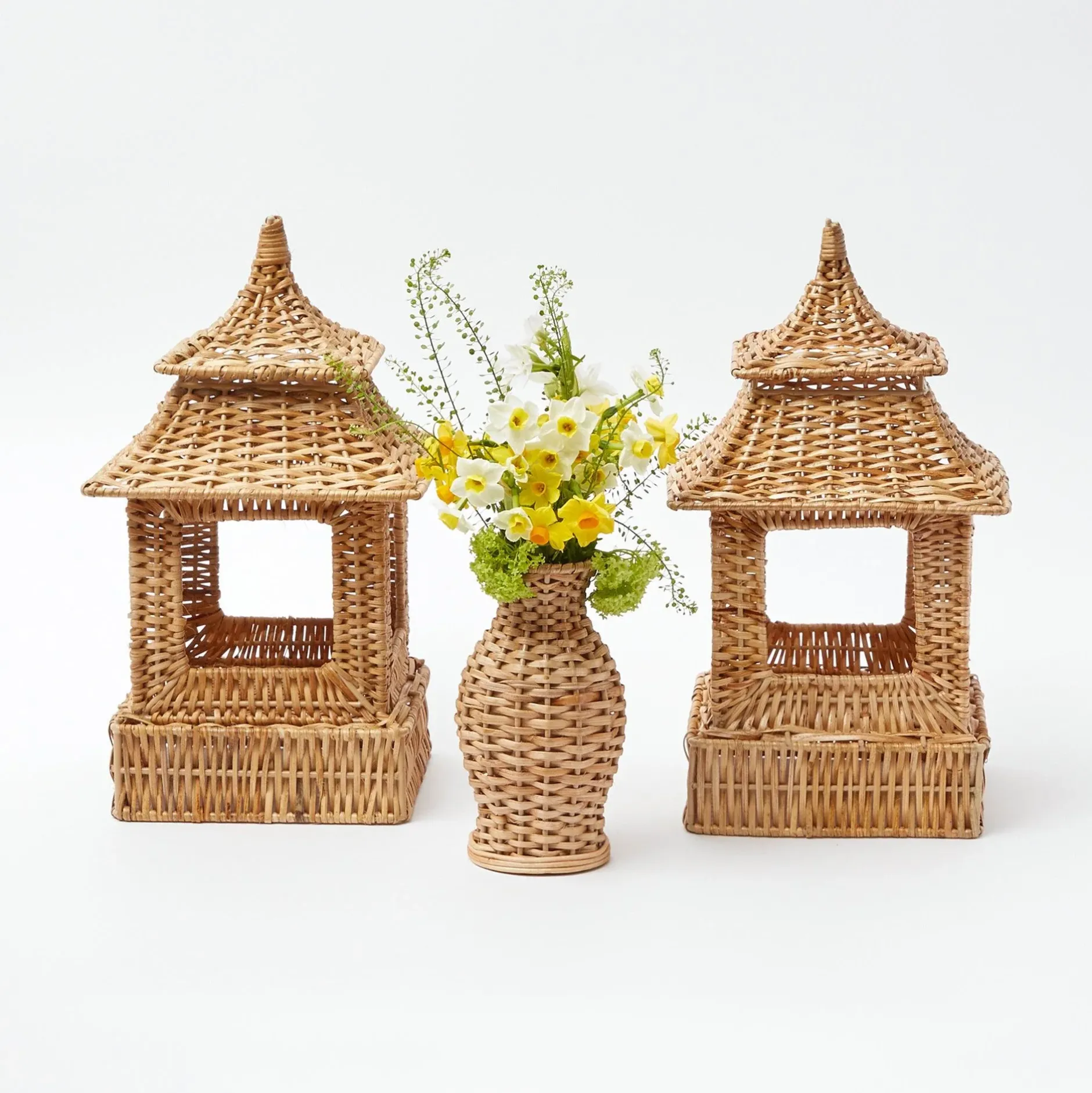 Hot Mrs. Alice Natural Rattan Decoration Set