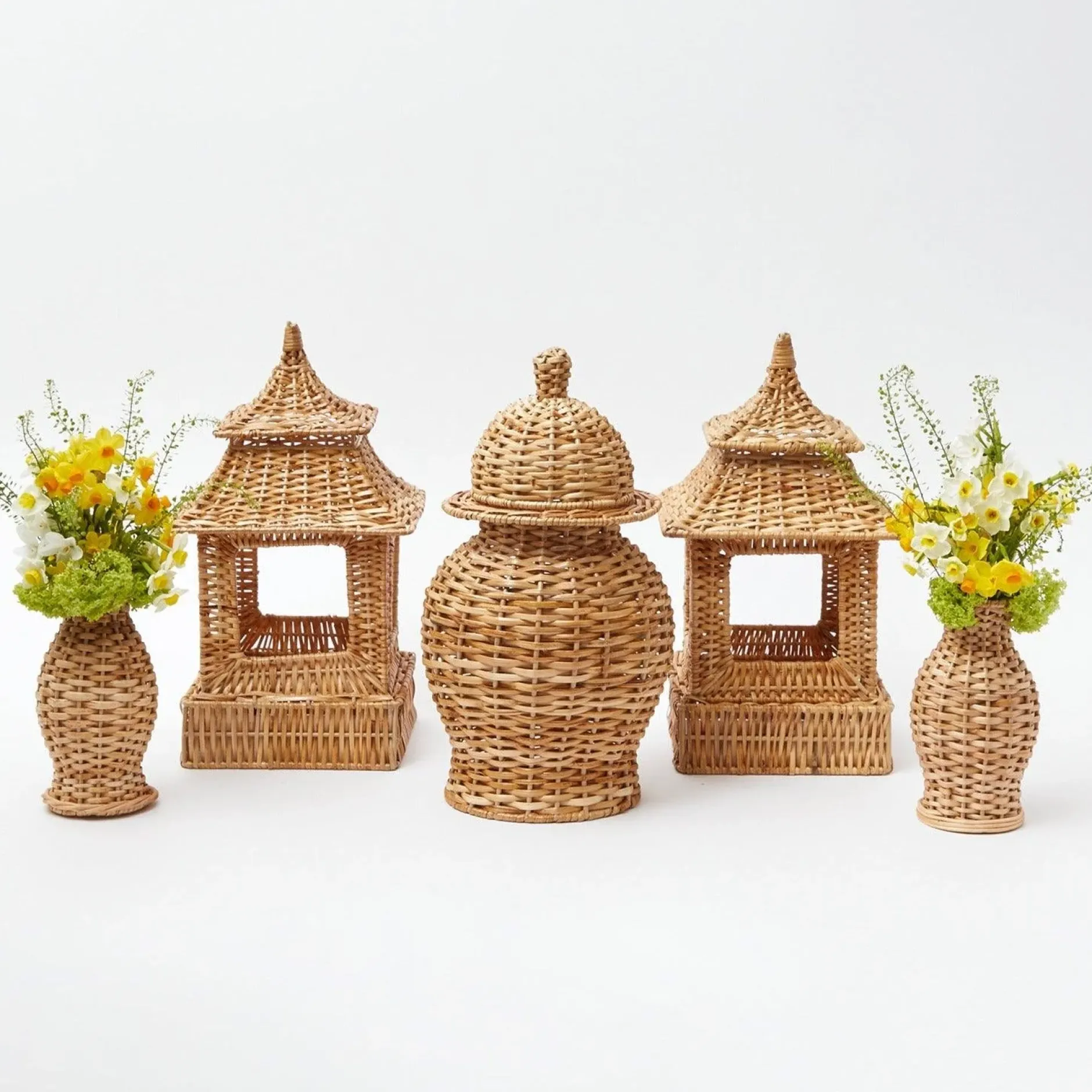 New Mrs. Alice Natural Rattan Decoration Set
