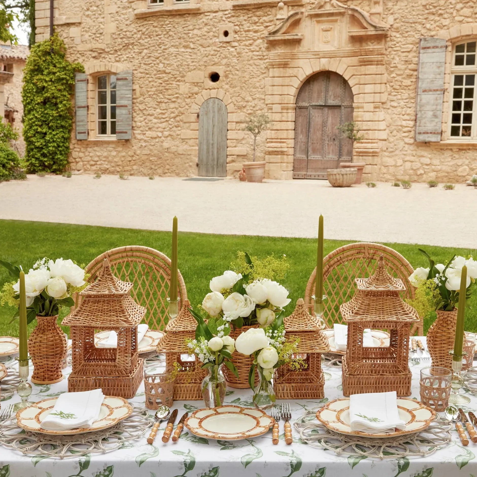 Discount Mrs. Alice Natural Rattan Pagoda Decoration Set