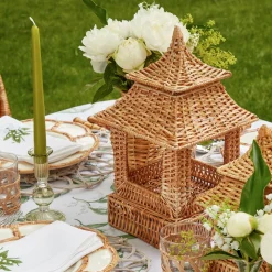 Hot Mrs. Alice Natural Rattan Pagoda Decoration Set