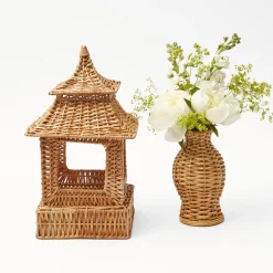 Discount Mrs. Alice Natural Rattan Pagoda Decoration Set