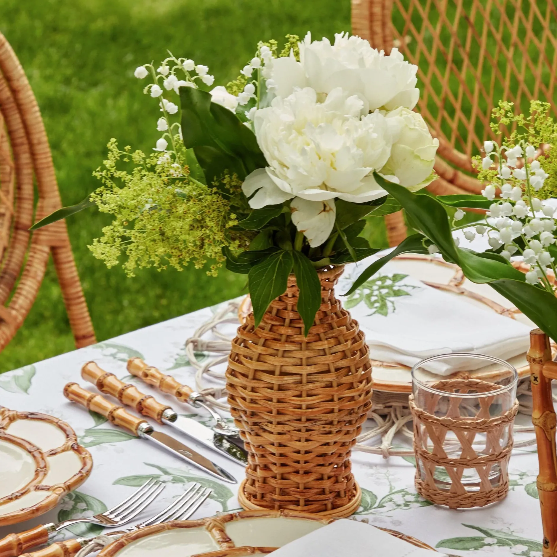 Sale Mrs. Alice Natural Rattan Vase (Set Of 3)