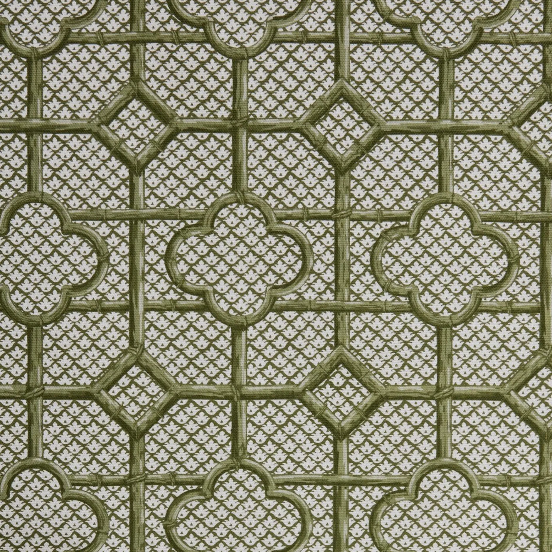 Discount Mrs. Alice Olive Green Bamboo Trellis Fabric