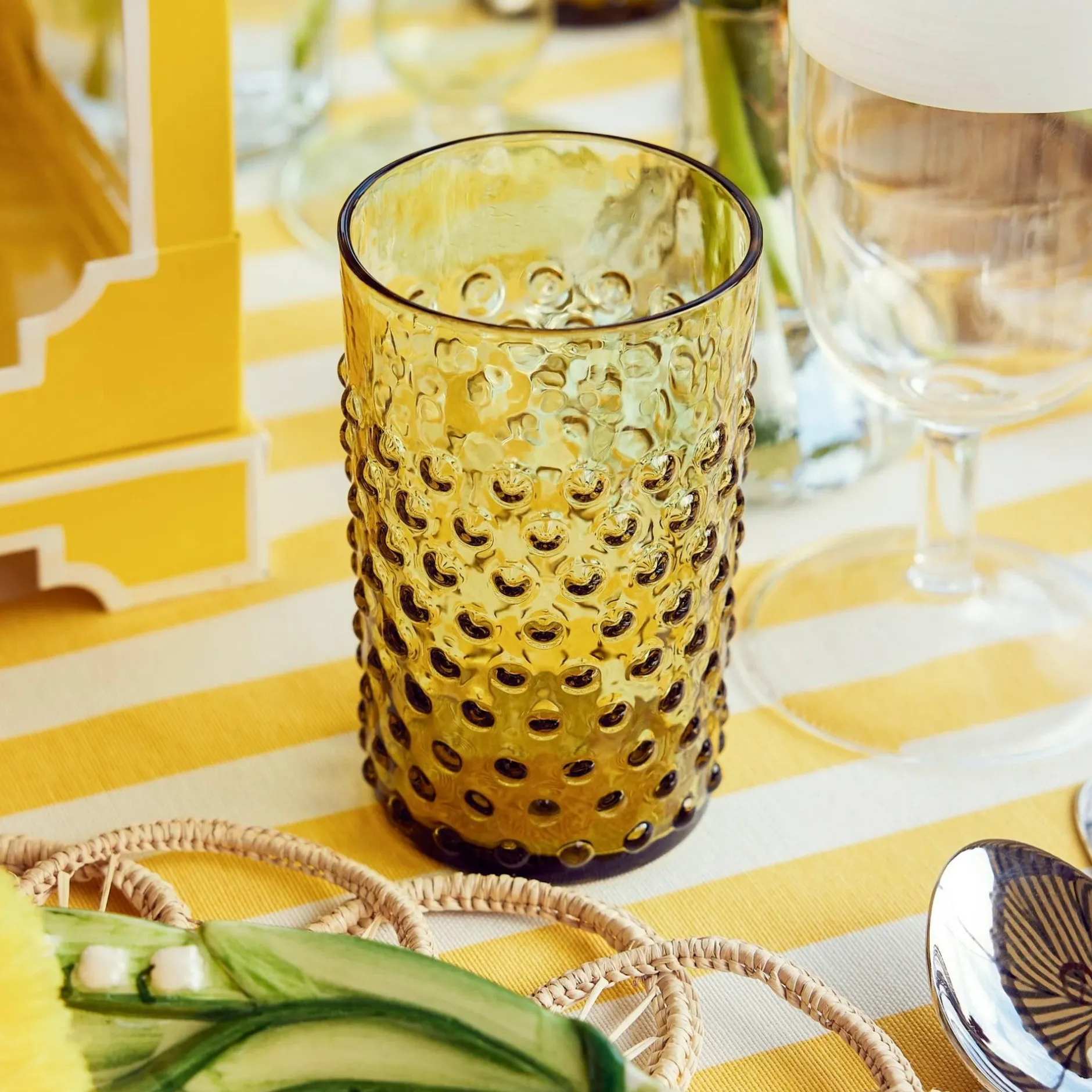Online Mrs. Alice Olive Green Hobnail Glasses (Set Of 6)