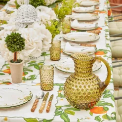 New Mrs. Alice Olive Green Hobnail Jug & Glasses (Set Of 6)