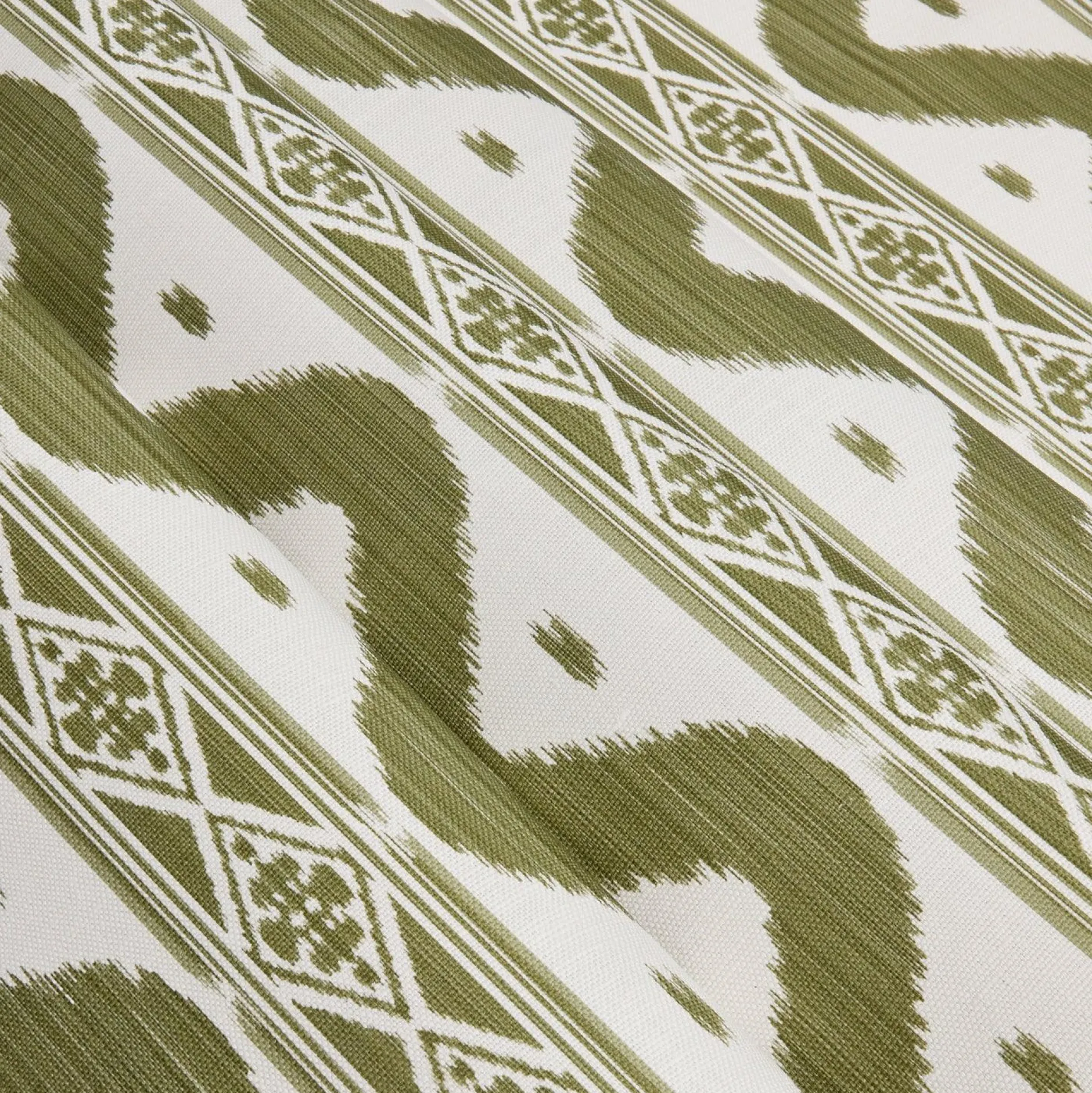 Hot Mrs. Alice Olive Green Ikat Stripe Fabric