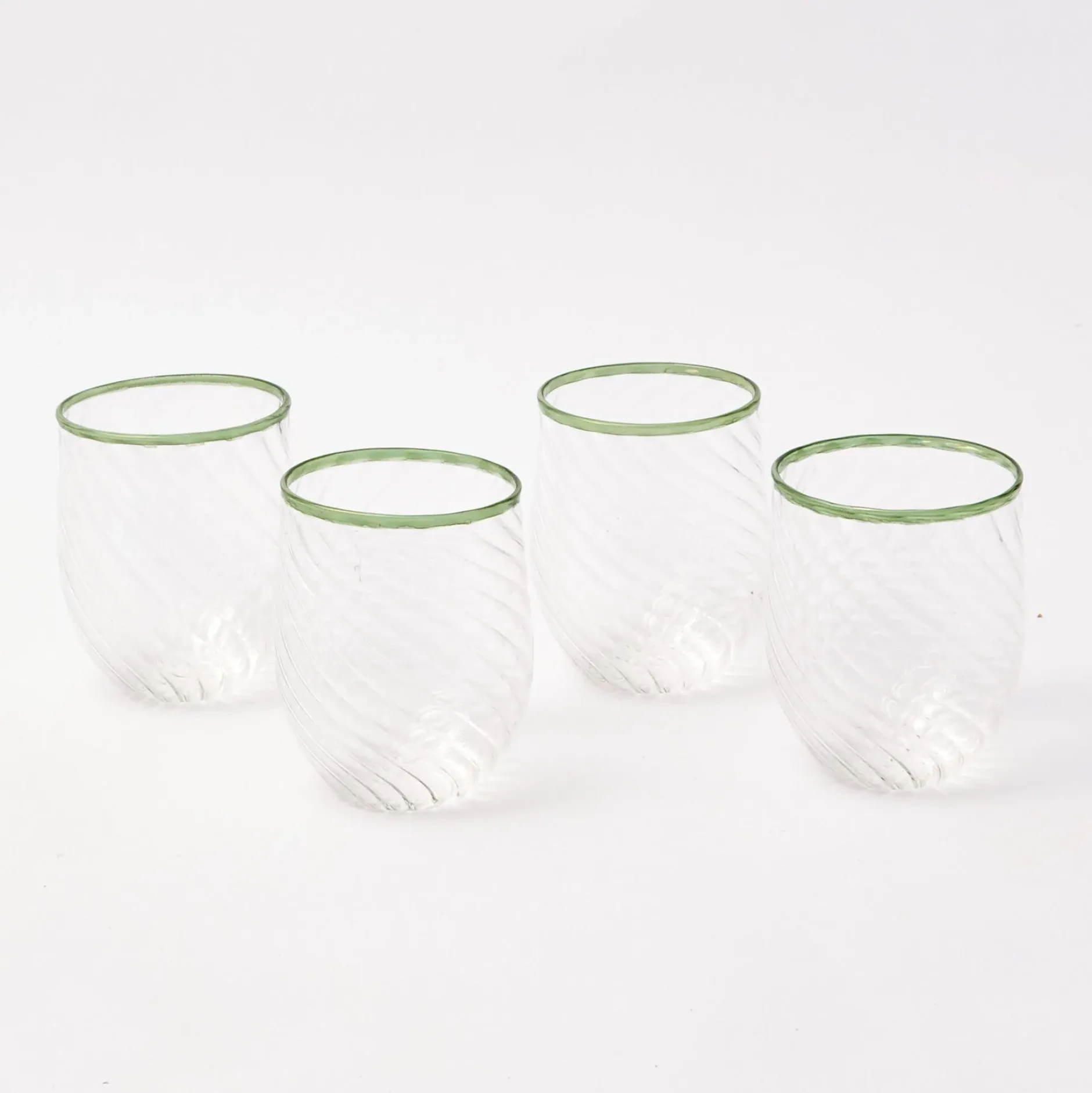Mrs. Alice Olive Rim Swirl Glassware Set