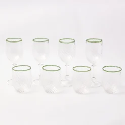 Mrs. Alice Olive Rim Swirl Glassware Set
