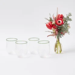 Mrs. Alice Olive Rim Swirl Glassware Set