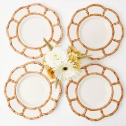 Online Mrs. Alice Petal Bamboo Ceramic Dinner Plate (Set Of 4)