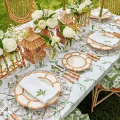 Clearance Mrs. Alice Petal Bamboo Ceramic Dinner & Starter Plates (Set Of 8)