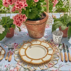 Hot Mrs. Alice Petal Bamboo Ceramic Dinner Plate