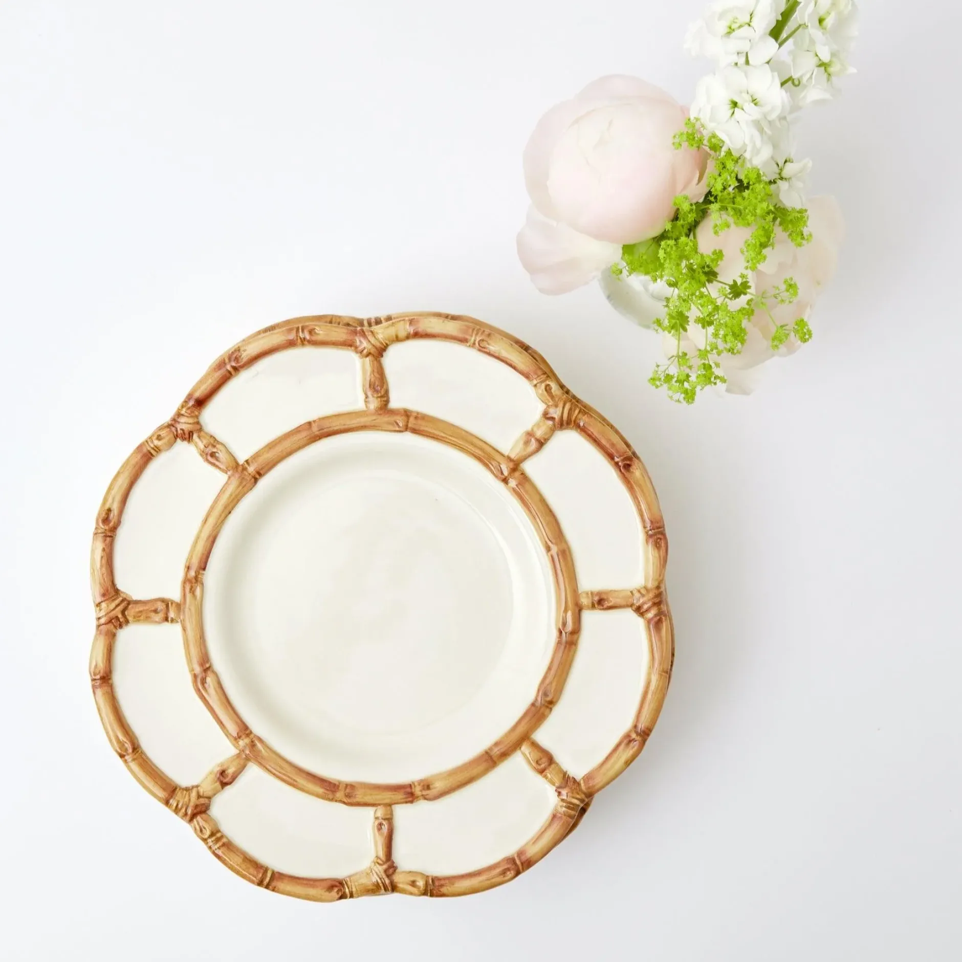 Hot Mrs. Alice Petal Bamboo Ceramic Dinner Plate
