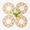 Mrs. Alice Petal Bamboo Ceramic Dinner & Starter Plates (Set Of 8)