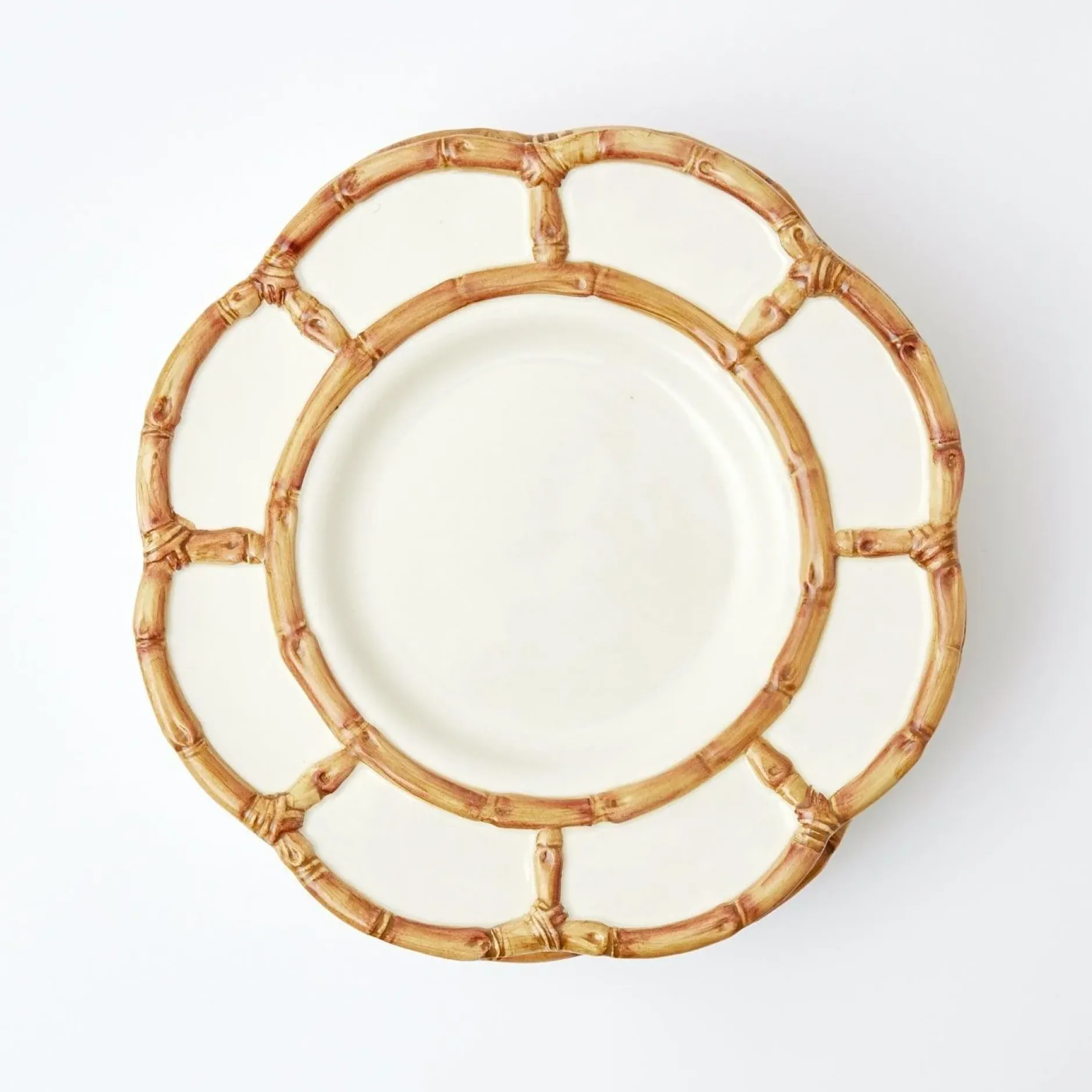 Mrs. Alice Petal Bamboo Ceramic Dinner & Starter Plates (Set Of 8)
