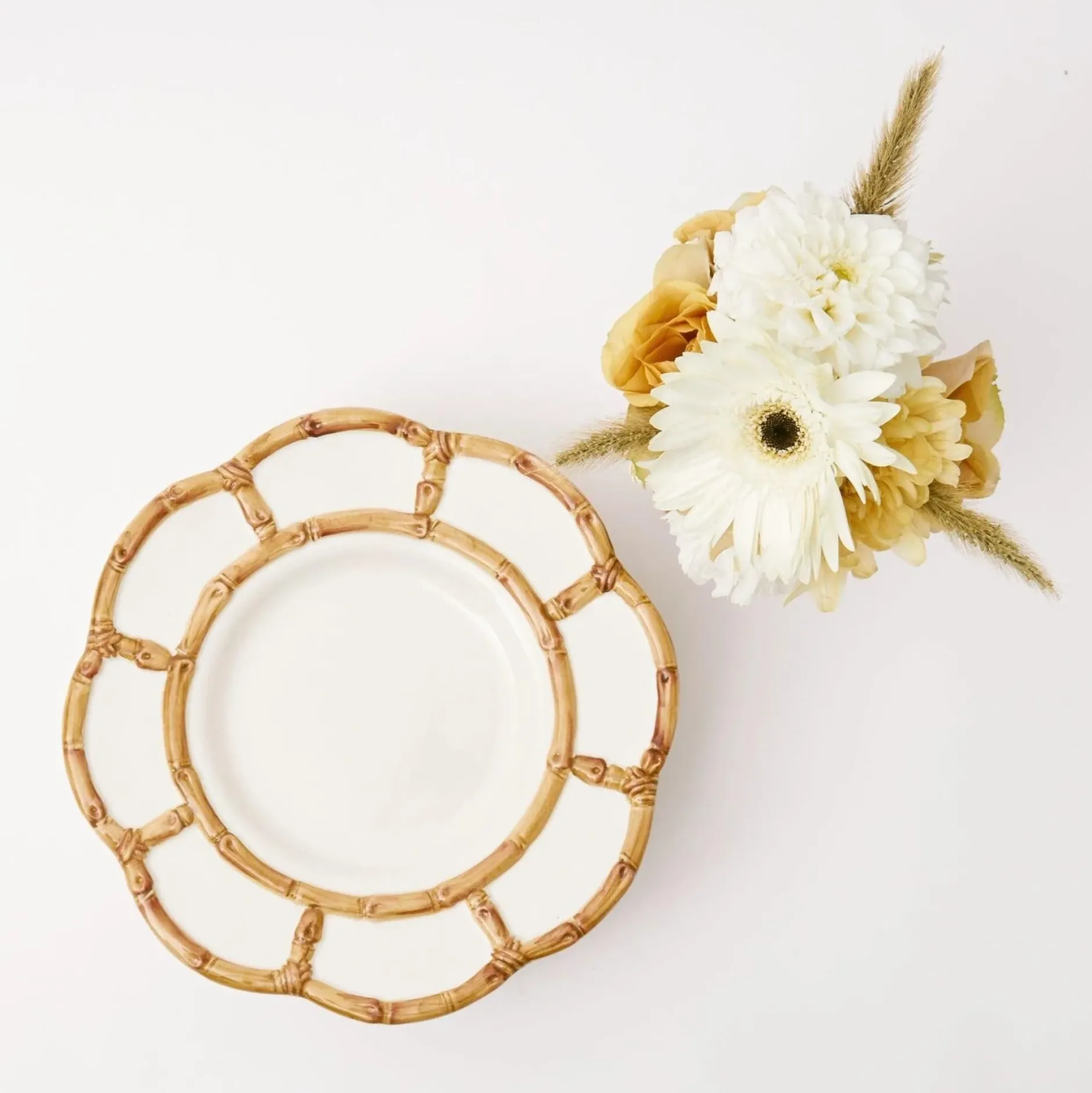 Sale Mrs. Alice Petal Bamboo Ceramic Dinner Plate