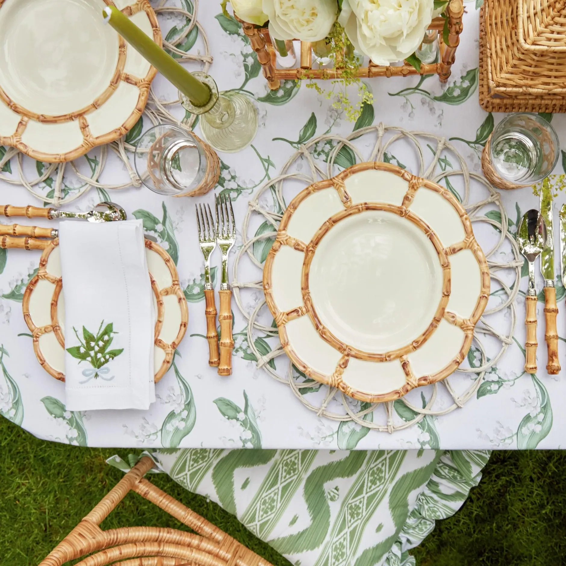 Sale Mrs. Alice Petal Bamboo Ceramic Dinner Plate (Set Of 4)