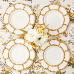 Outlet Mrs. Alice Petal Bamboo Ceramic Dinner & Starter Plates (Set Of 8)