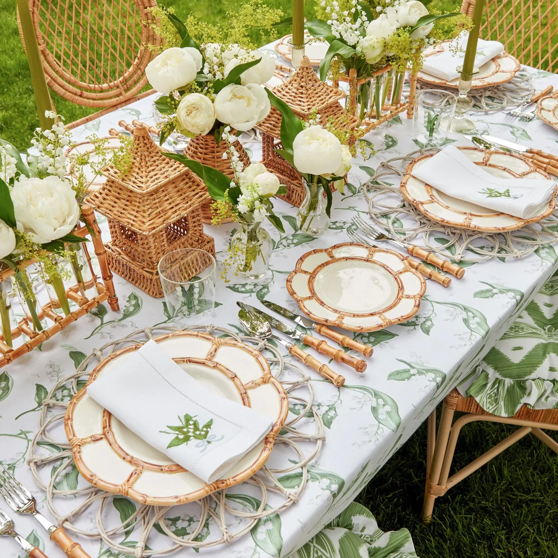 Outlet Mrs. Alice Petal Bamboo Ceramic Dinner & Starter Plates (Set Of 8)