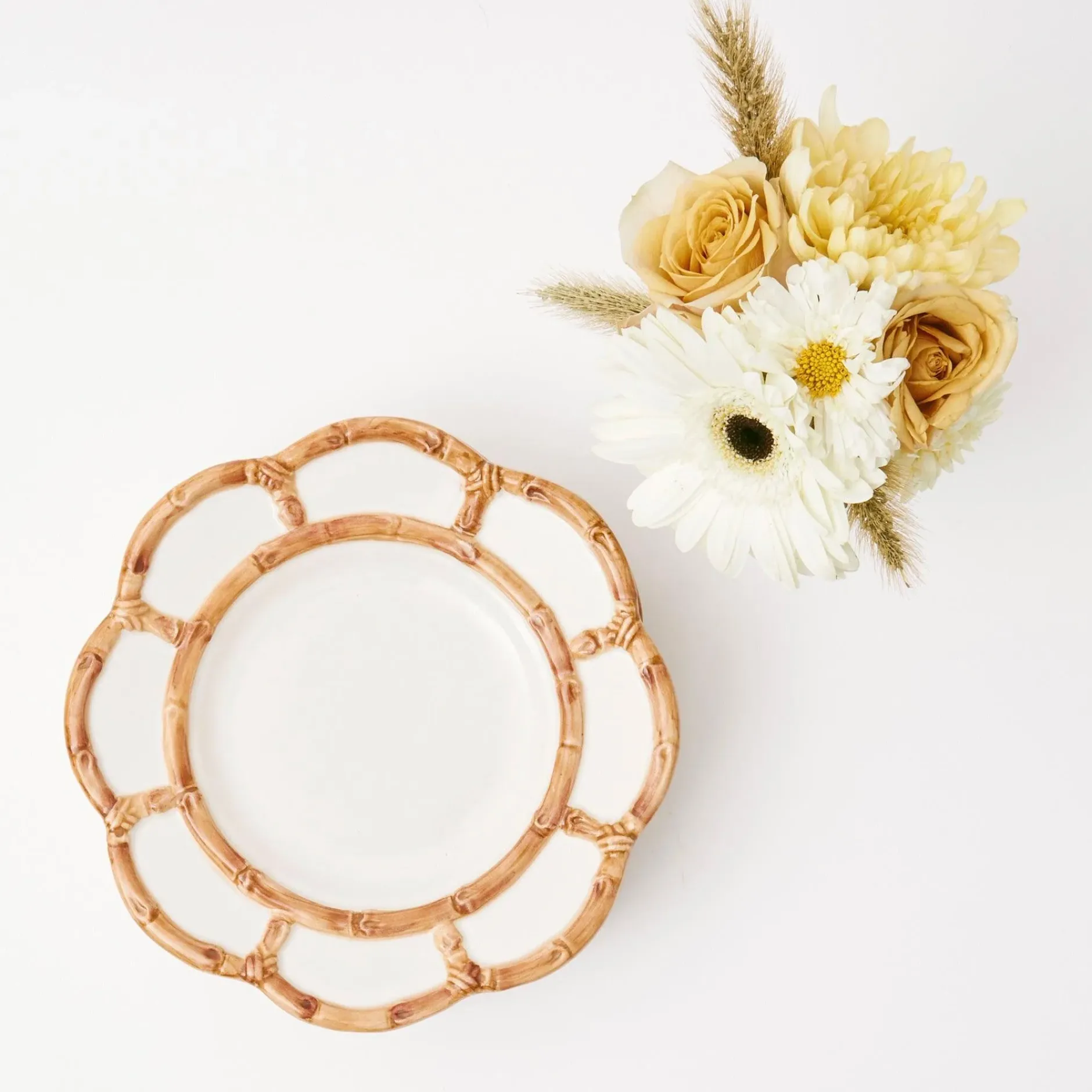Sale Mrs. Alice Petal Bamboo Ceramic Starter Plate