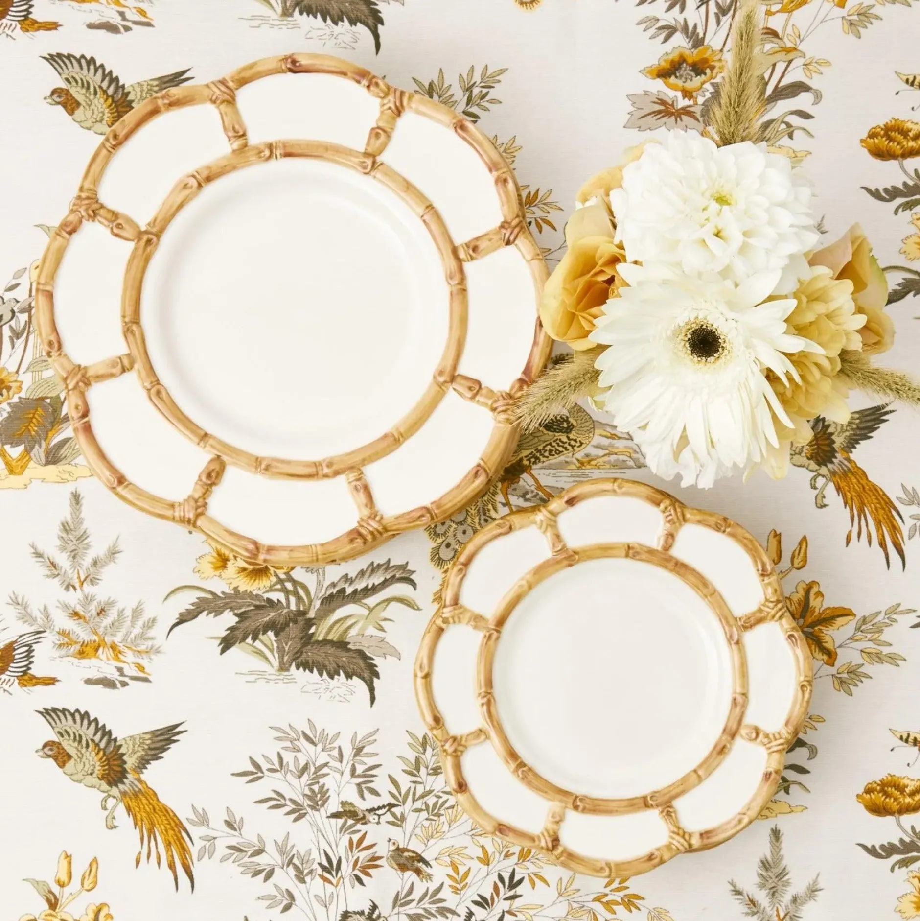 Sale Mrs. Alice Petal Bamboo Ceramic Starter Plate