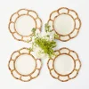 Clearance Mrs. Alice Petal Bamboo Starter Plate (Set Of 4)
