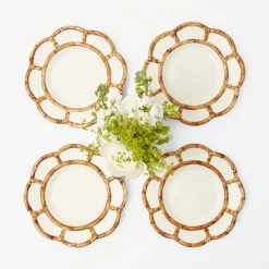 Clearance Mrs. Alice Petal Bamboo Starter Plate (Set Of 4)