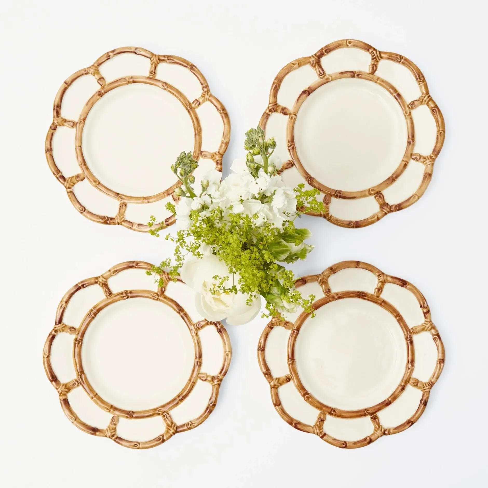 Clearance Mrs. Alice Petal Bamboo Starter Plate (Set Of 4)