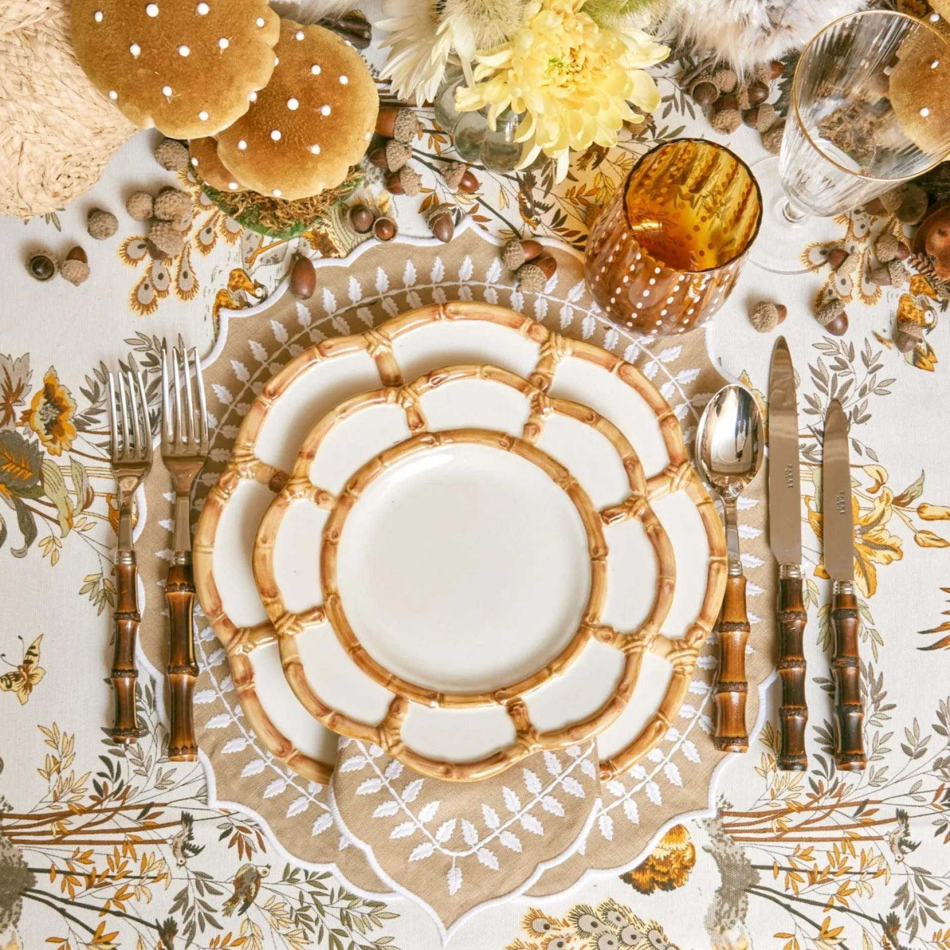 Clearance Mrs. Alice Petal Bamboo Starter Plate (Set Of 4)