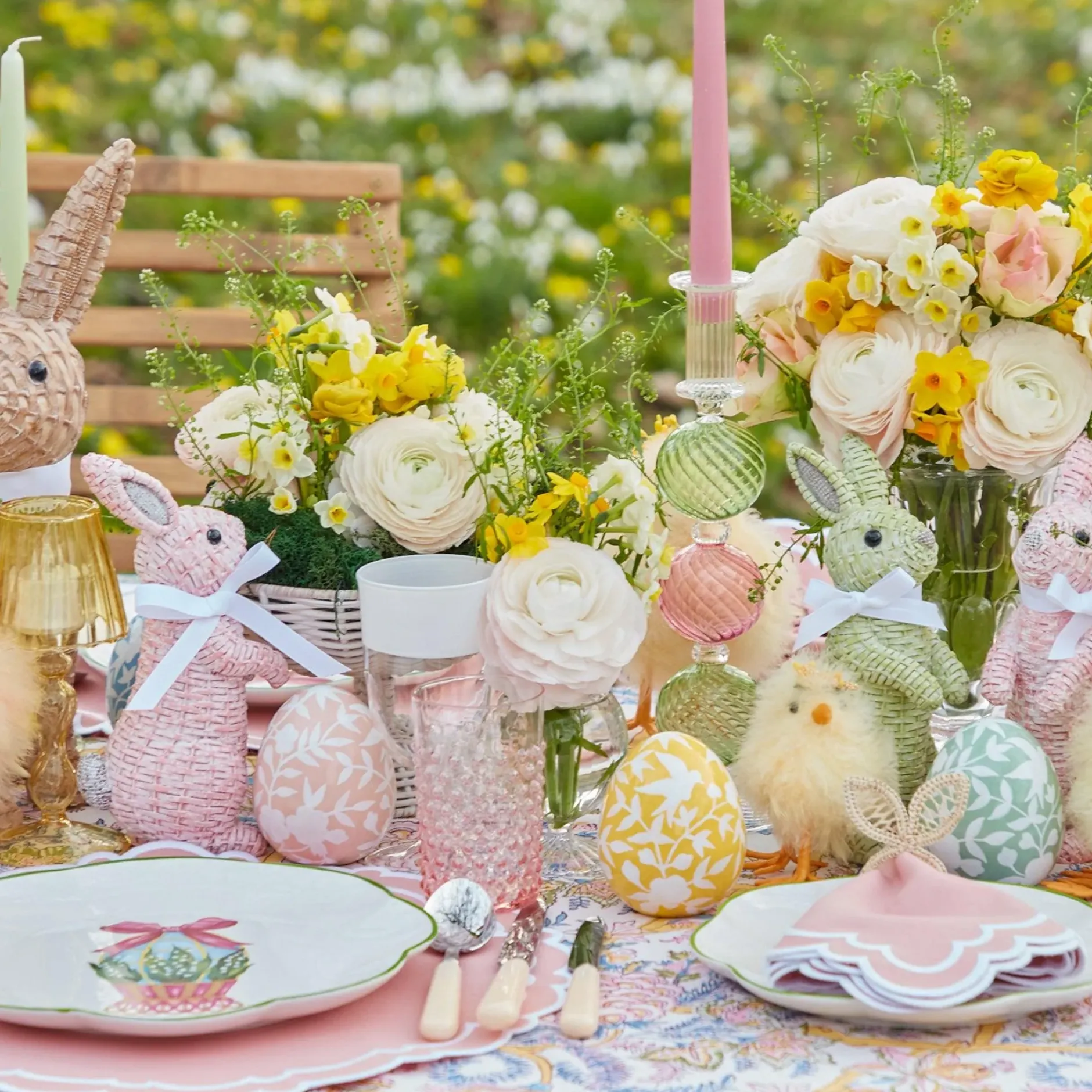 Discount Mrs. Alice Pink & Green Camille Candle Set (Green Candles)