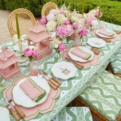 Discount Mrs. Alice Pink & Green Pagoda Dinner & Starter Plates (Set Of 8)