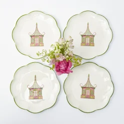 Discount Mrs. Alice Pink & Green Pagoda Starter Plate (Set Of 4)