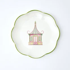 Discount Mrs. Alice Pink & Green Pagoda Starter Plate (Set Of 4)