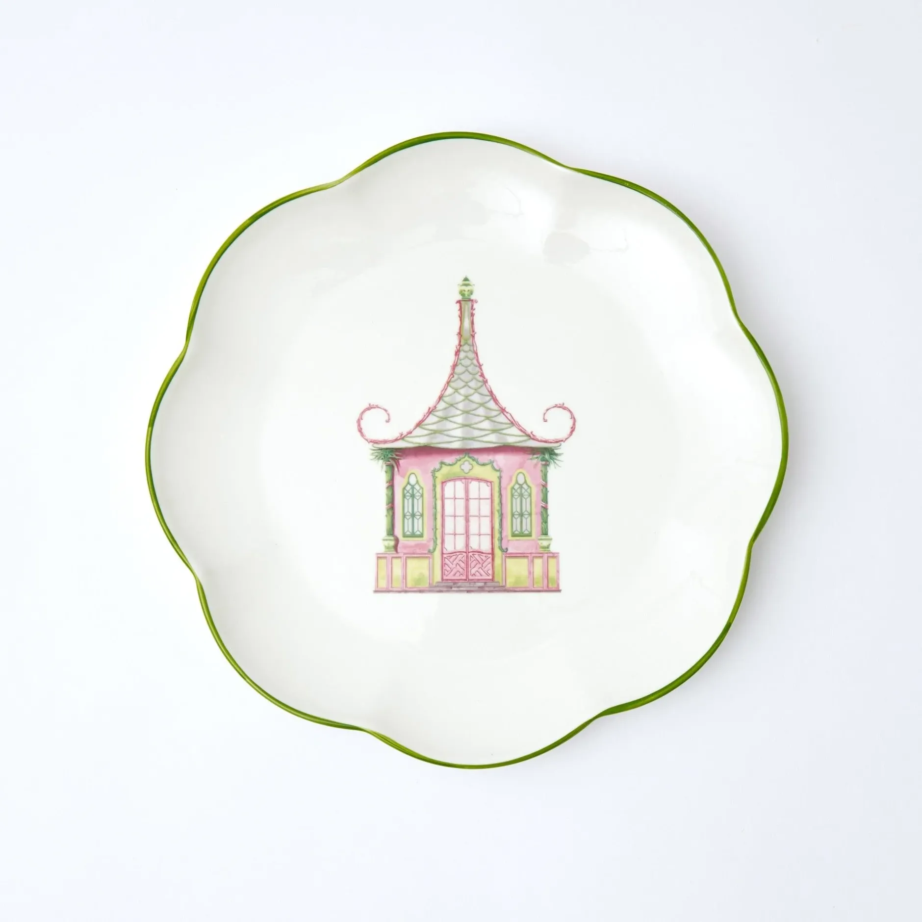 Mrs. Alice Pink & Green Pagoda Starter Plate