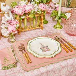 Mrs. Alice Pink & Green Pagoda Starter Plate