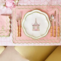 Mrs. Alice Pink & Green Pagoda Starter Plate