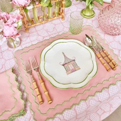 Mrs. Alice Pink & Green Pagoda Starter Plate