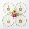 Discount Mrs. Alice Pink & Green Pagoda Starter Plate (Set Of 4)
