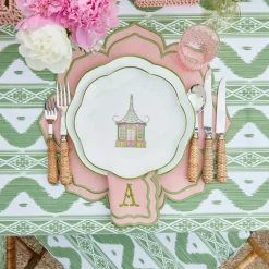Discount Mrs. Alice Pink & Green Pagoda Starter Plate (Set Of 4)
