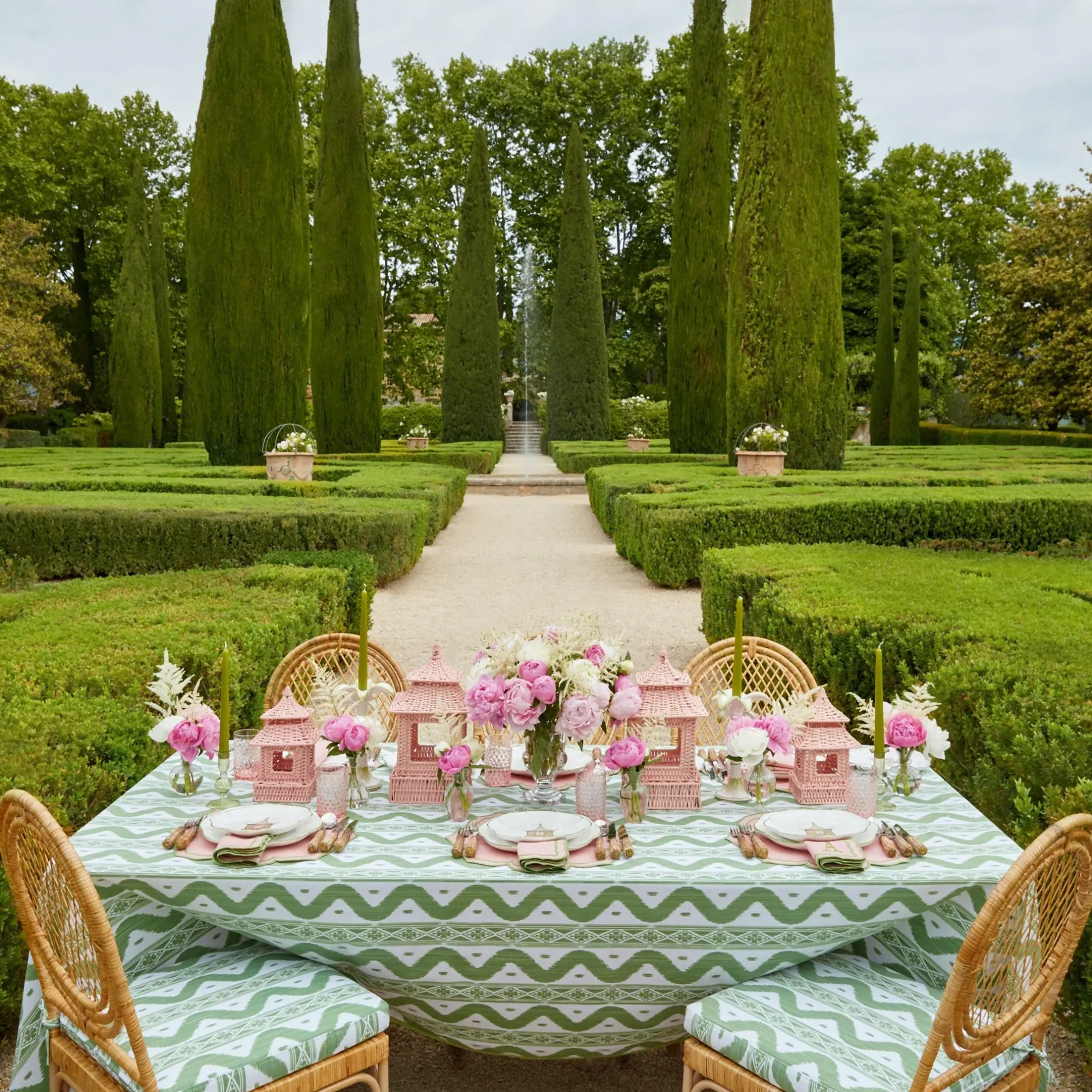 Discount Mrs. Alice Pink & Green Pagoda Starter Plate (Set Of 4)