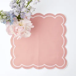 Best Mrs. Alice Pink Applique Napkins (Set Of 4)