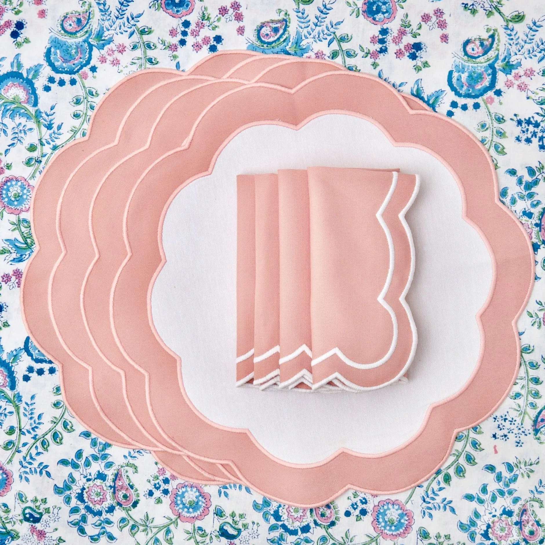 Online Mrs. Alice Pink Applique Placemats & Napkins (Set Of 4)