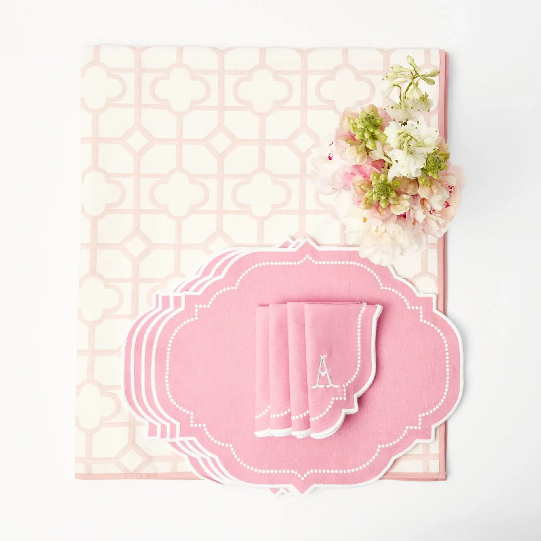 Sale Mrs. Alice Pink Bamboo & Amelie Linen Set