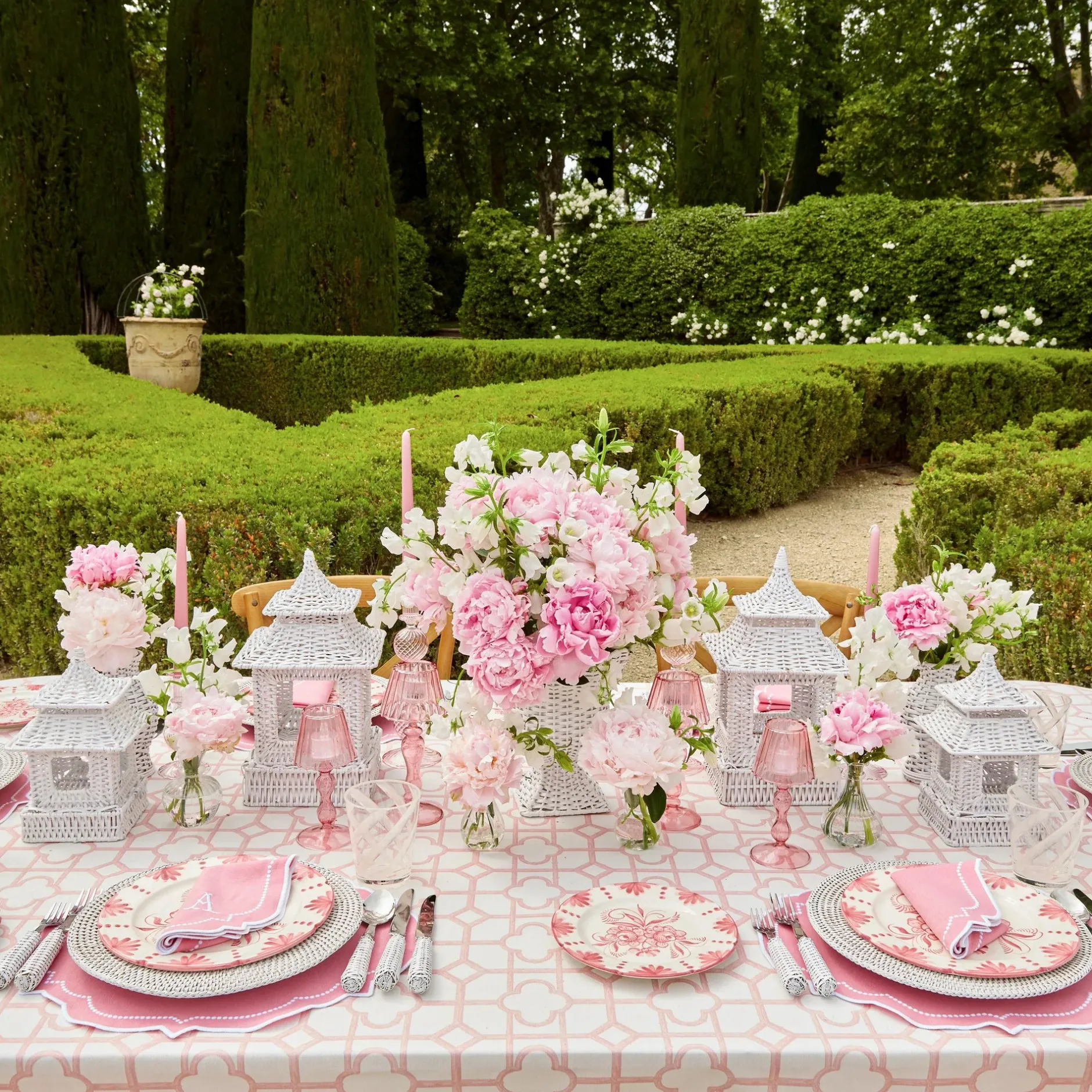 Sale Mrs. Alice Pink Bamboo & Amelie Linen Set