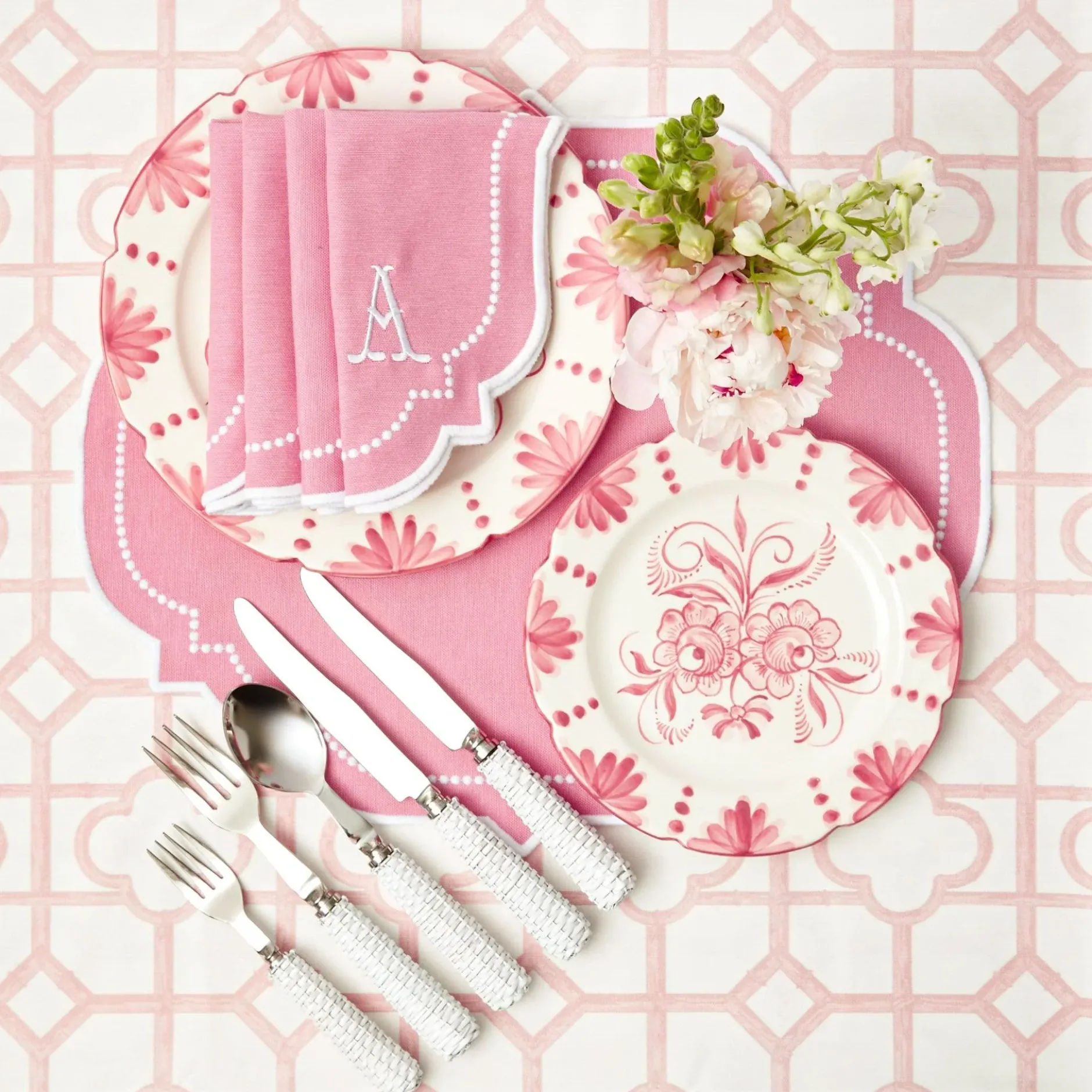 Sale Mrs. Alice Pink Bamboo & Amelie Linen Set