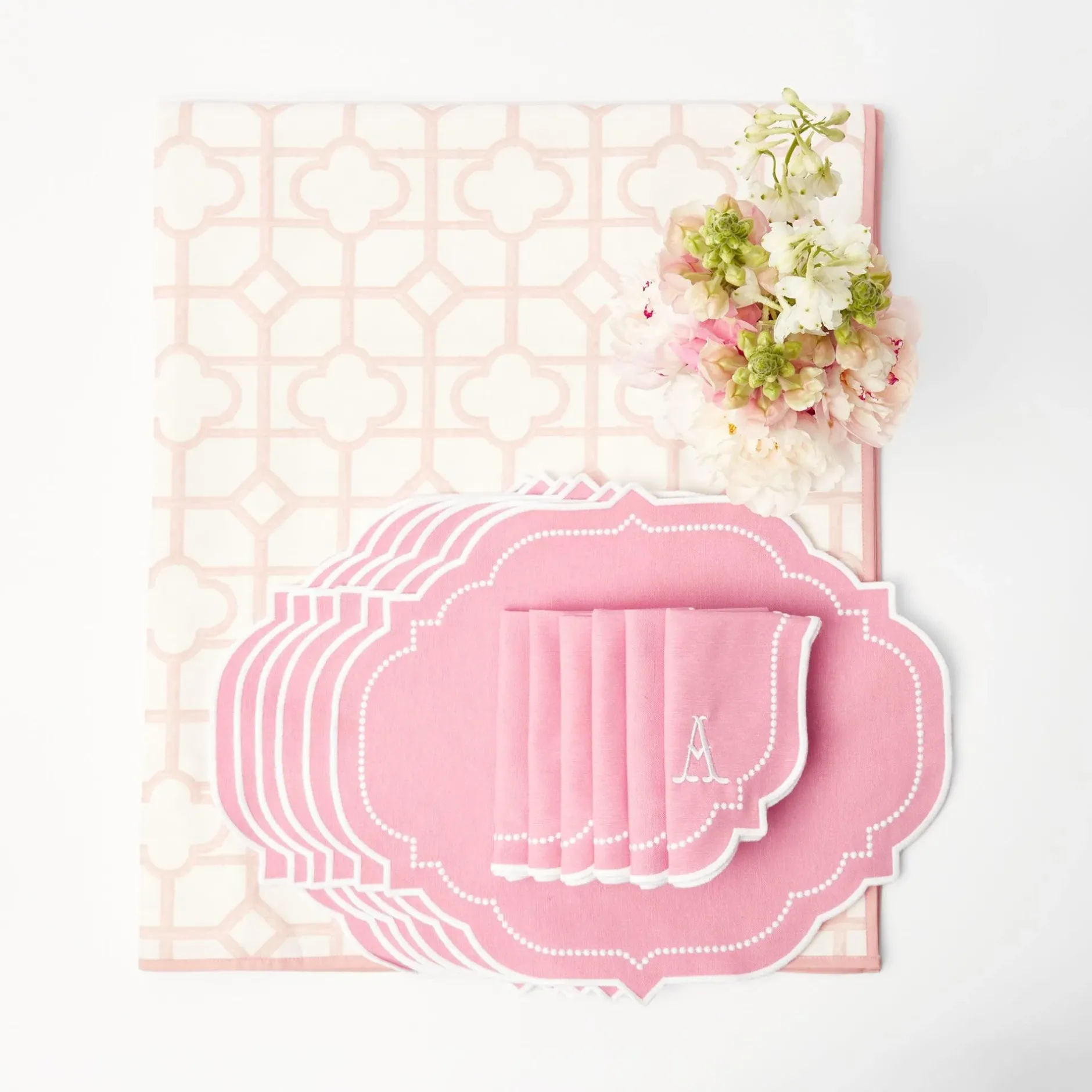 Sale Mrs. Alice Pink Bamboo & Amelie Linen Set