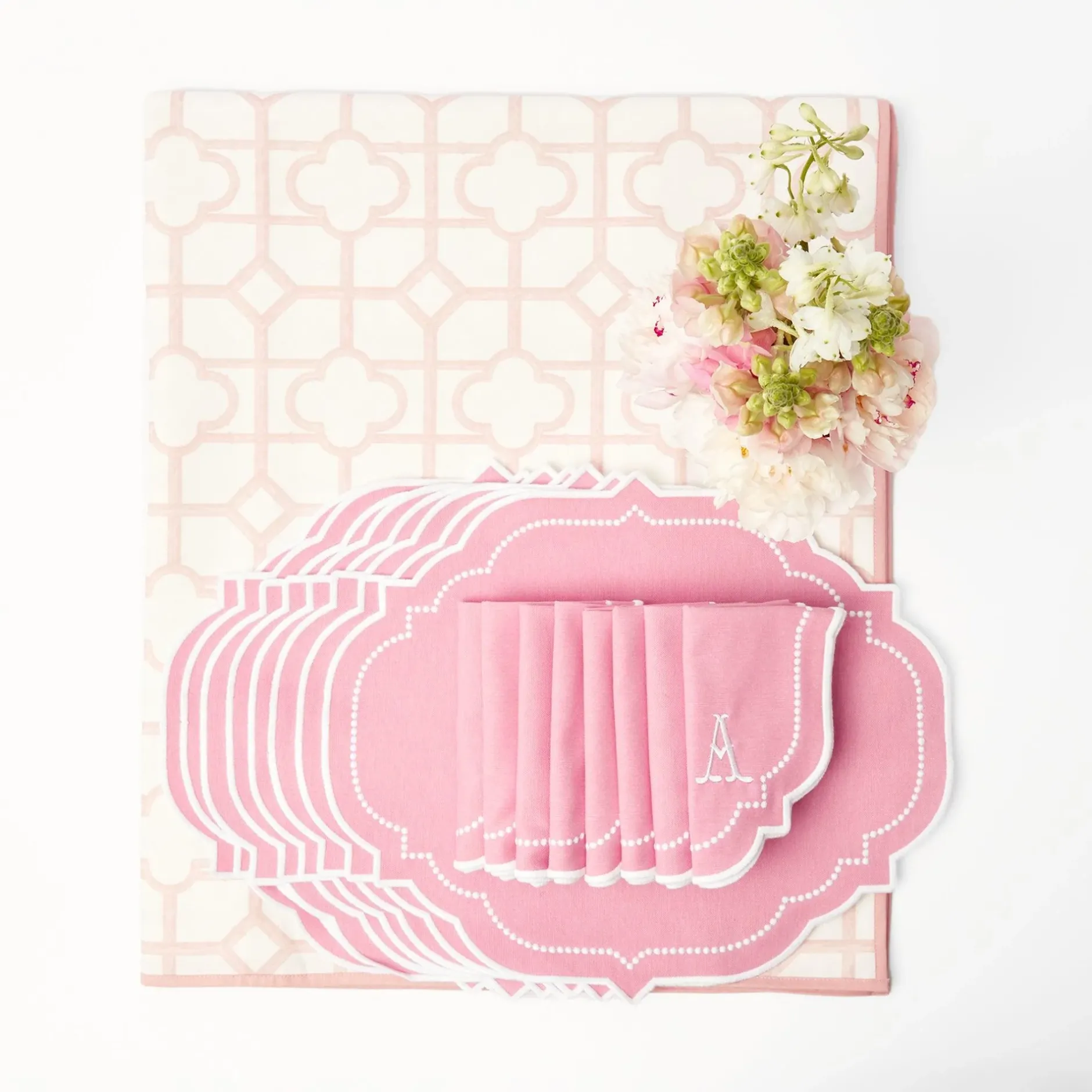 Sale Mrs. Alice Pink Bamboo & Amelie Linen Set
