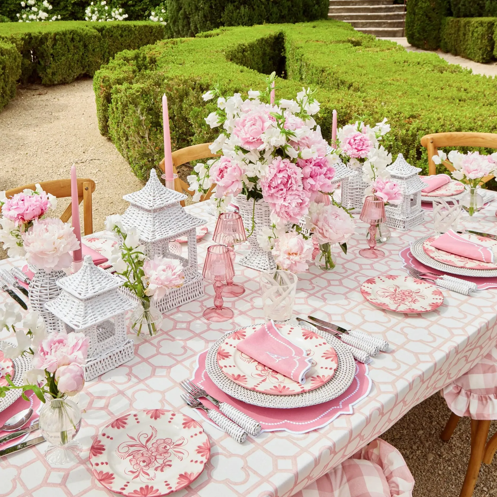 Sale Mrs. Alice Pink Bamboo & Amelie Linen Set